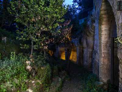 ...ci ritroviamo nel giardino della villa, l� dove l�ipogeo va a concludere il suo antico percorso nel sottosuolo barese